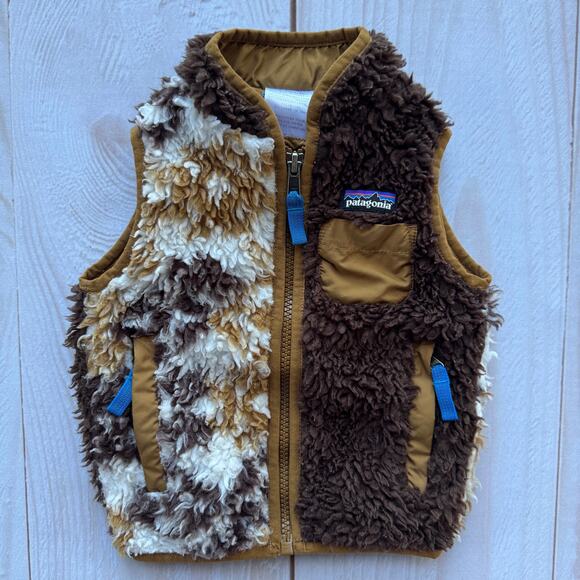 Patagonia Vest Jacket Baby 12M Sherpa Deep Pile Retro X Fleece Outdoors Hiking - Picture 1 of 5